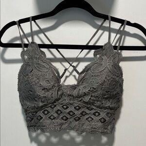 ANEMONE Gray Lace Bralette—M